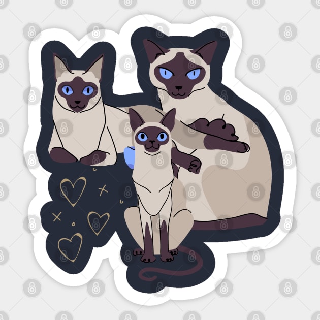 Three Cats Three Moods lovers Sticker by hsayn.bara